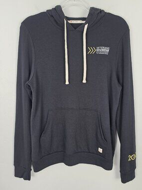 Marine Layer Sunset Pullover Hoodie Kangaroo Pocket Logos Black Women's Size M